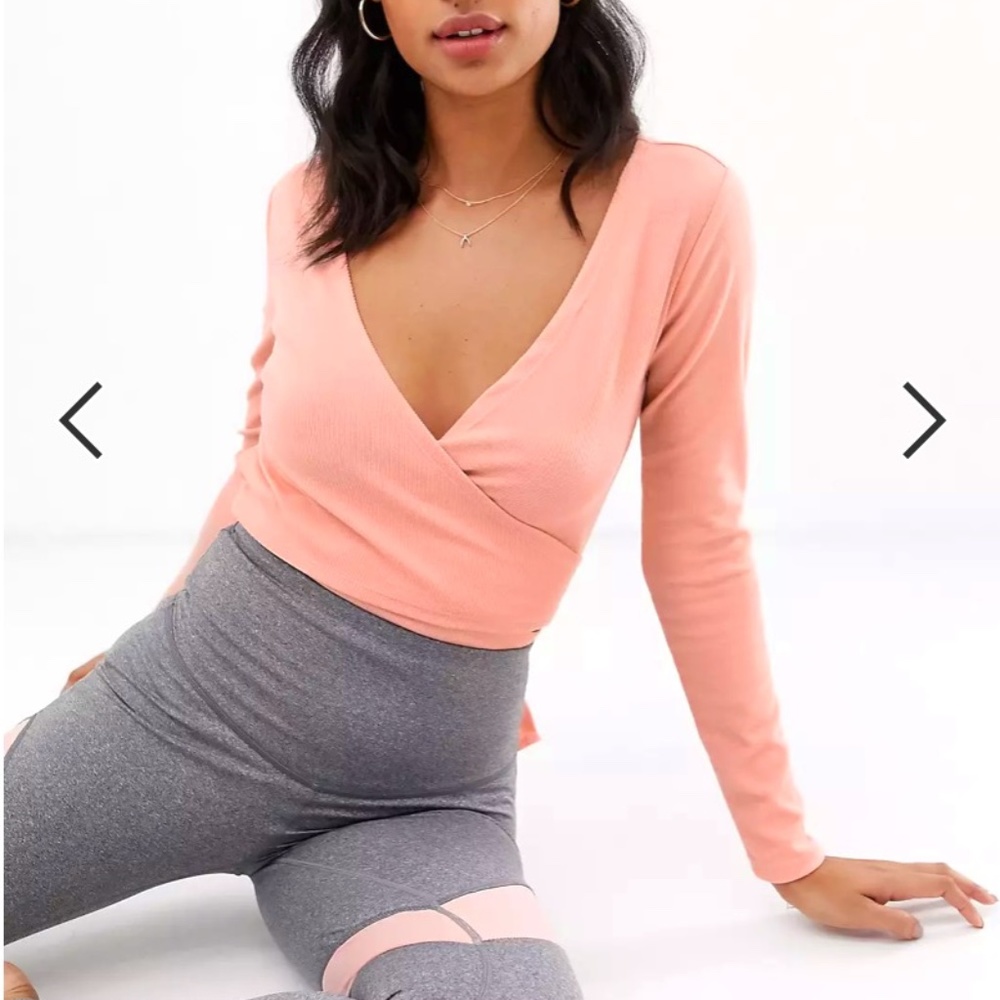 South Beach pink rib dance wrap bodysuit (US 6)